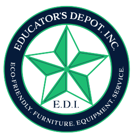 A green and blue logo for educator 's depot.