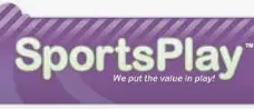 A purple banner with the words sports plus written in white.