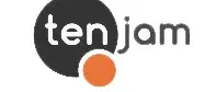 A black and white logo of ten jam