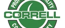 A green and white logo for correll commercial duty.