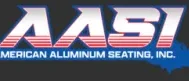 A logo of aluminum seating company