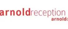 A red and white logo for the gold reception.