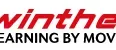 A red and black logo for panther moving by hand