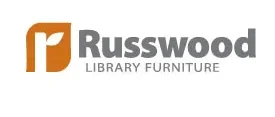 A logo of russwood library furniture