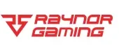 A red and white logo of rayn gaming