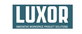 A logo of luxor, an innovative workspace product solution.